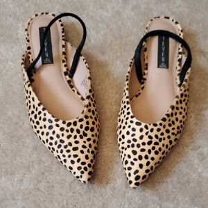 Steven By Steve Madden Leopard Print Slingback Flats